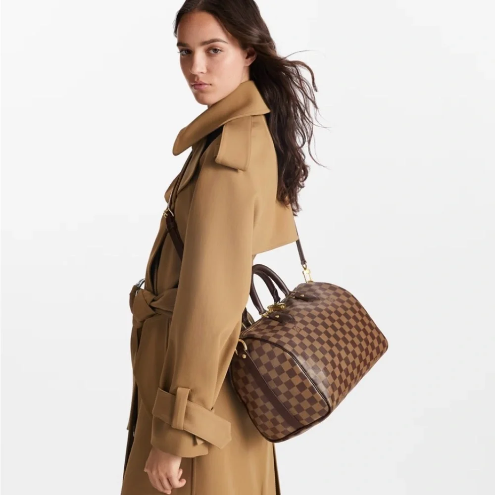 Authentic Louis Vuitton Speedy Bandoulière 30 Damier Ebene N41367 Handbag